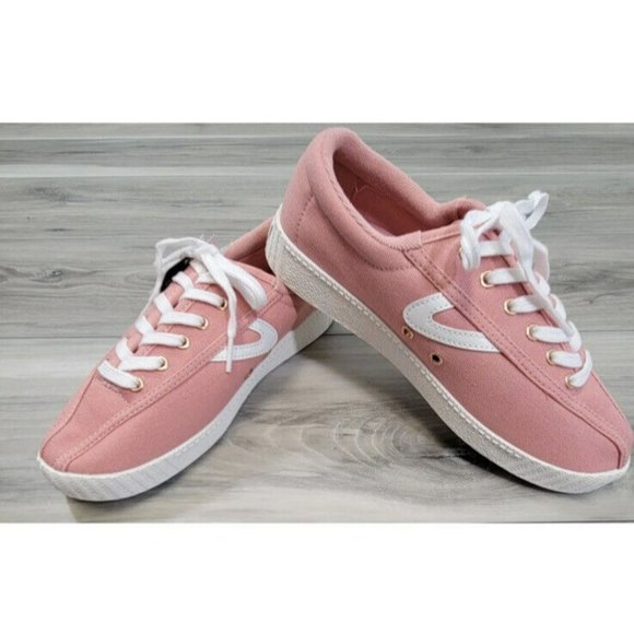 New Tretorn Sneakers Women's Coral Pink Nylite Plus Canvas Lace Tennis Shoes 6.5 - Picture 1 of 9